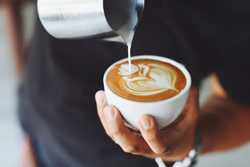 Pour-over coffee being brewed