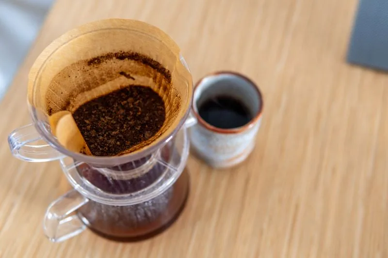 Fresh cup of coffee with latte art