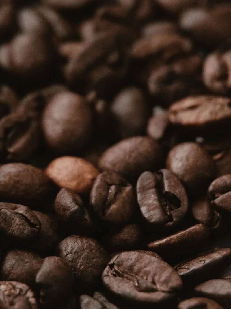 Close-up of roasted coffee beans